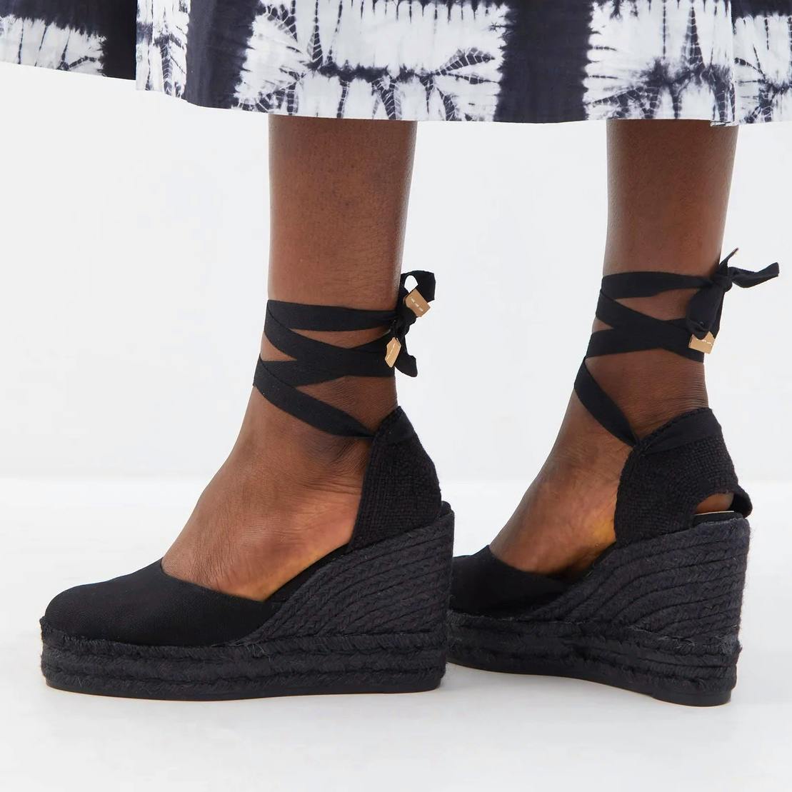 Castañer Carina 110 Canvas & Jute Espadrille Wedges, £111