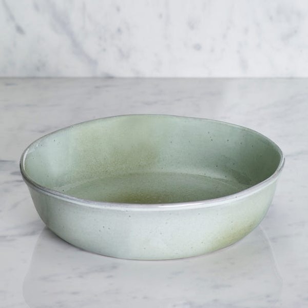 Dunelm Amalfi Reactive Glaze Stoneware Pasta Bowl, Sage, £6