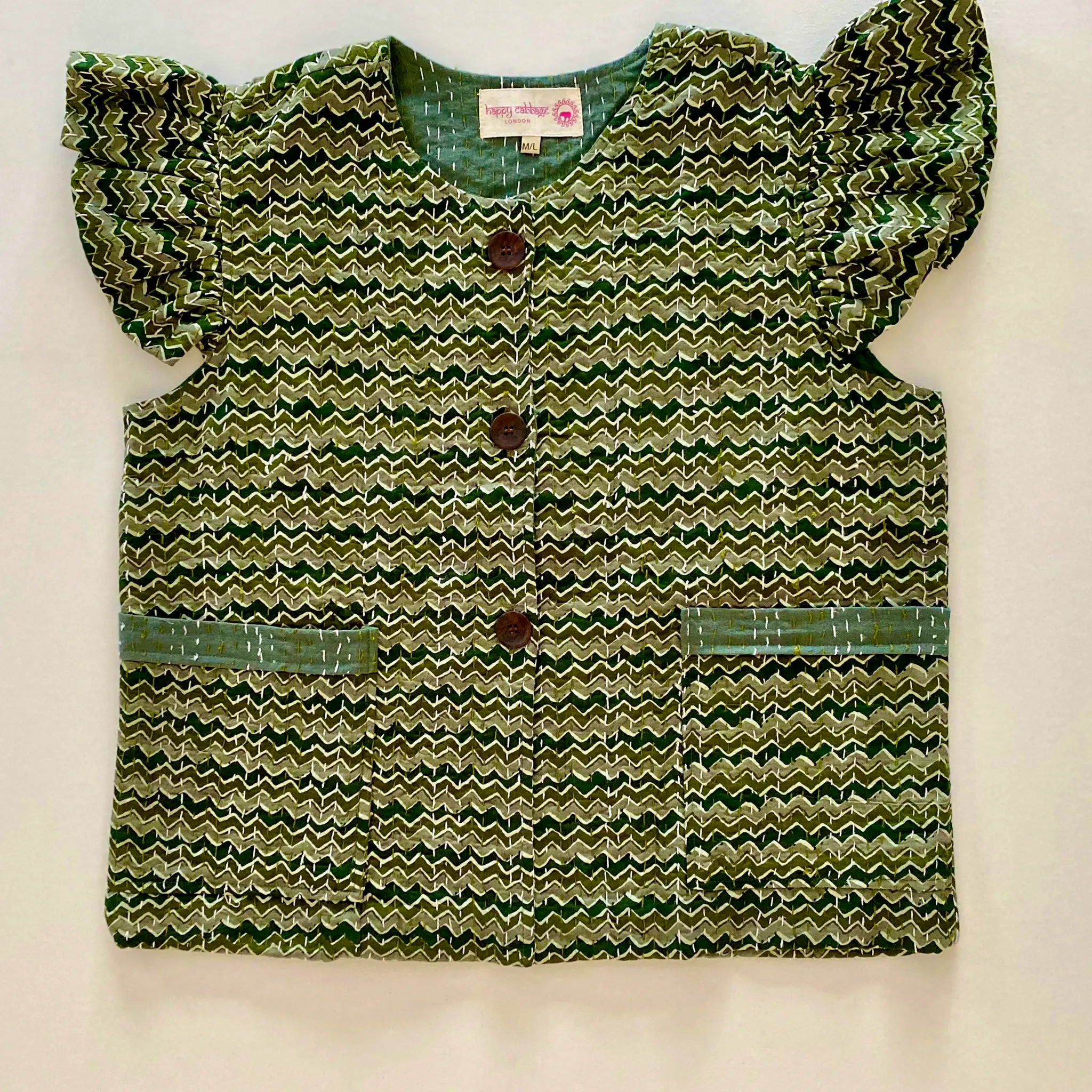 Happy Cabbage Kantha Waistcoat, £80