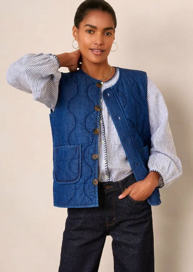 Wyse London Quilted Denim Gilet, £60