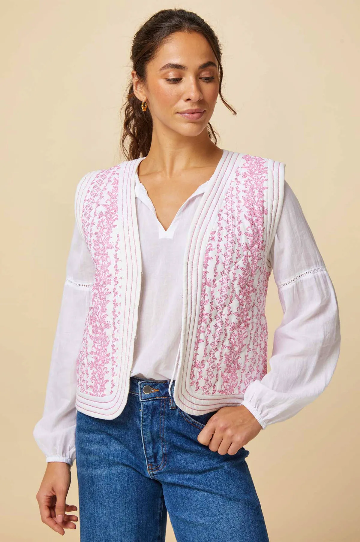 Aspiga Block Print Gilet, £125