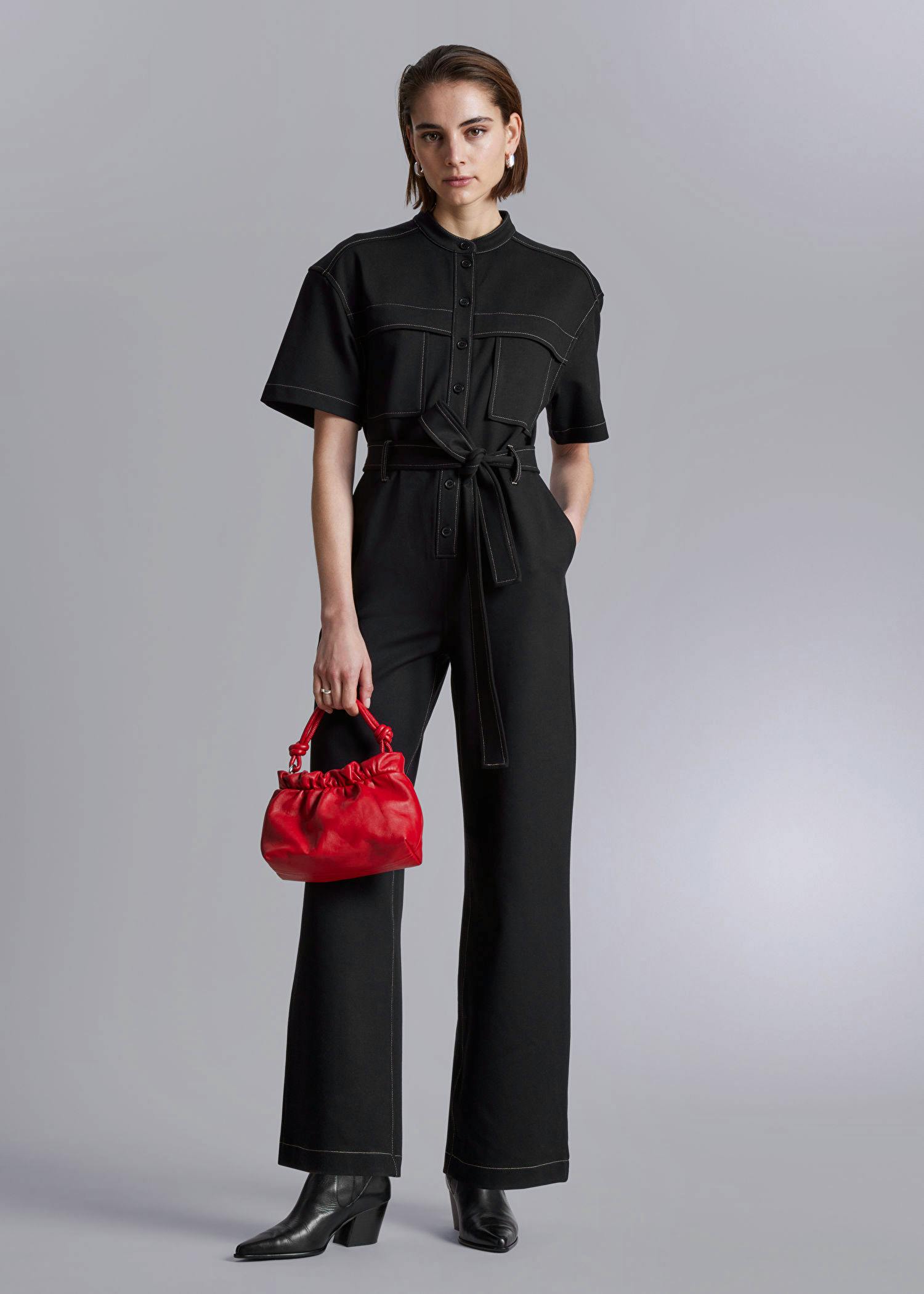 & Other Stories Short-Sleeve Utility Jumpsuit, £135