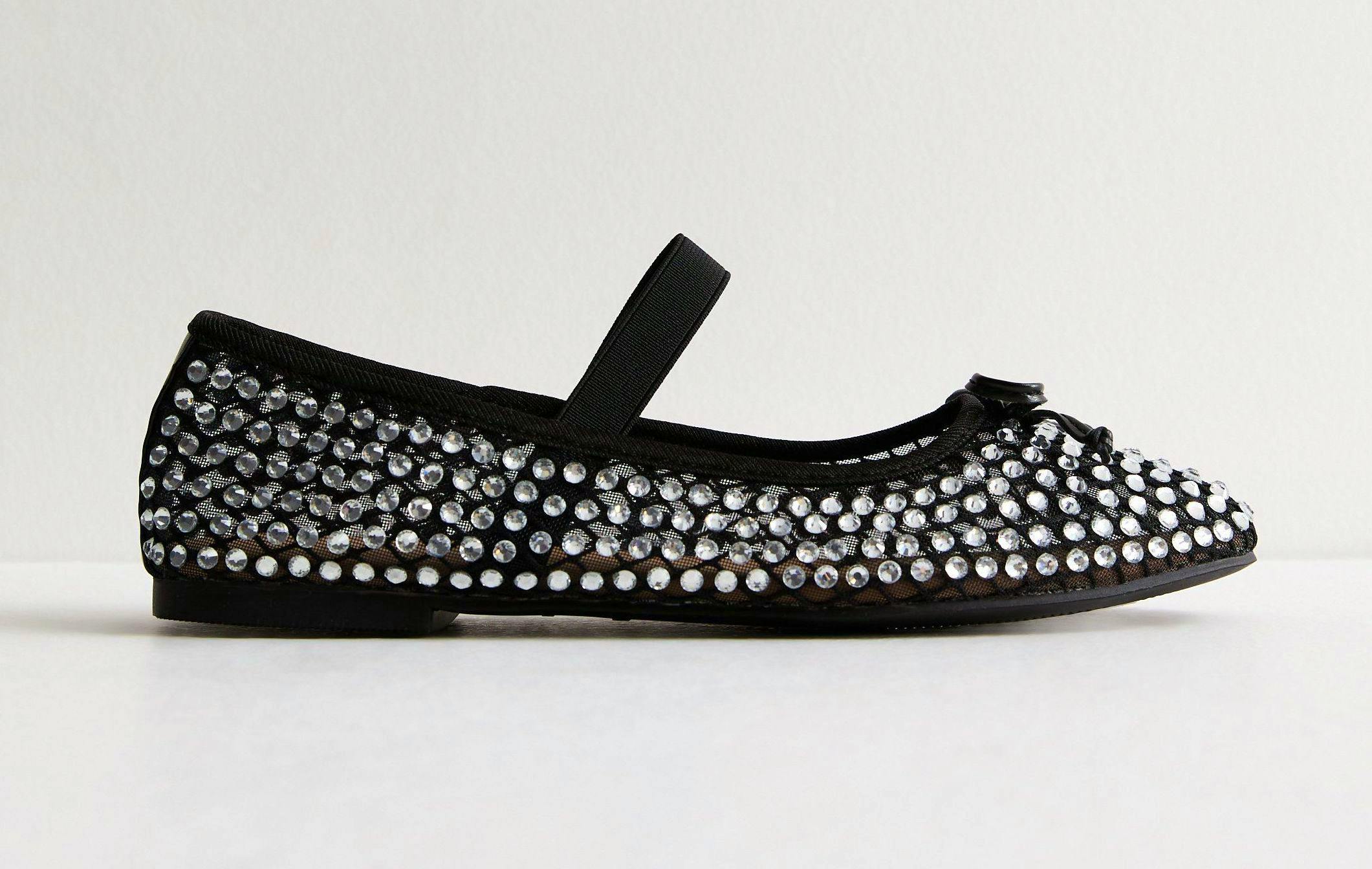 New Look Black Diamonte Embellished Ballet Flats, £29.69