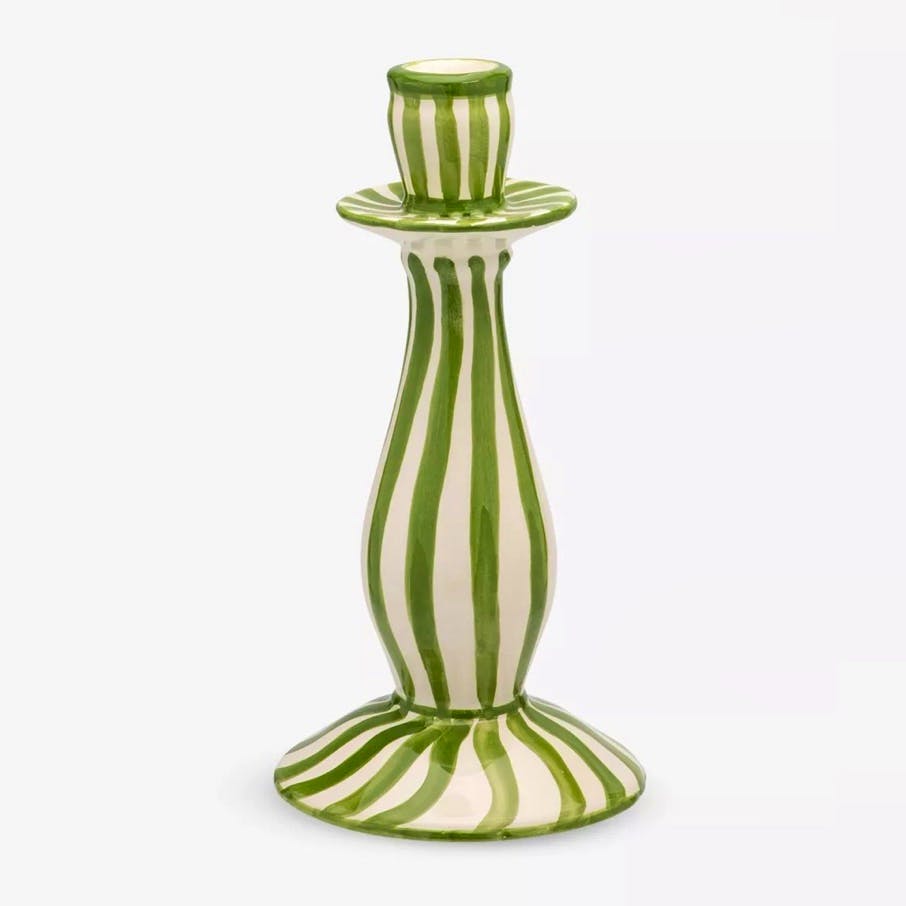 Anna + Nina Unity Stripe-Pattern Earthenware Candle Holder, £45