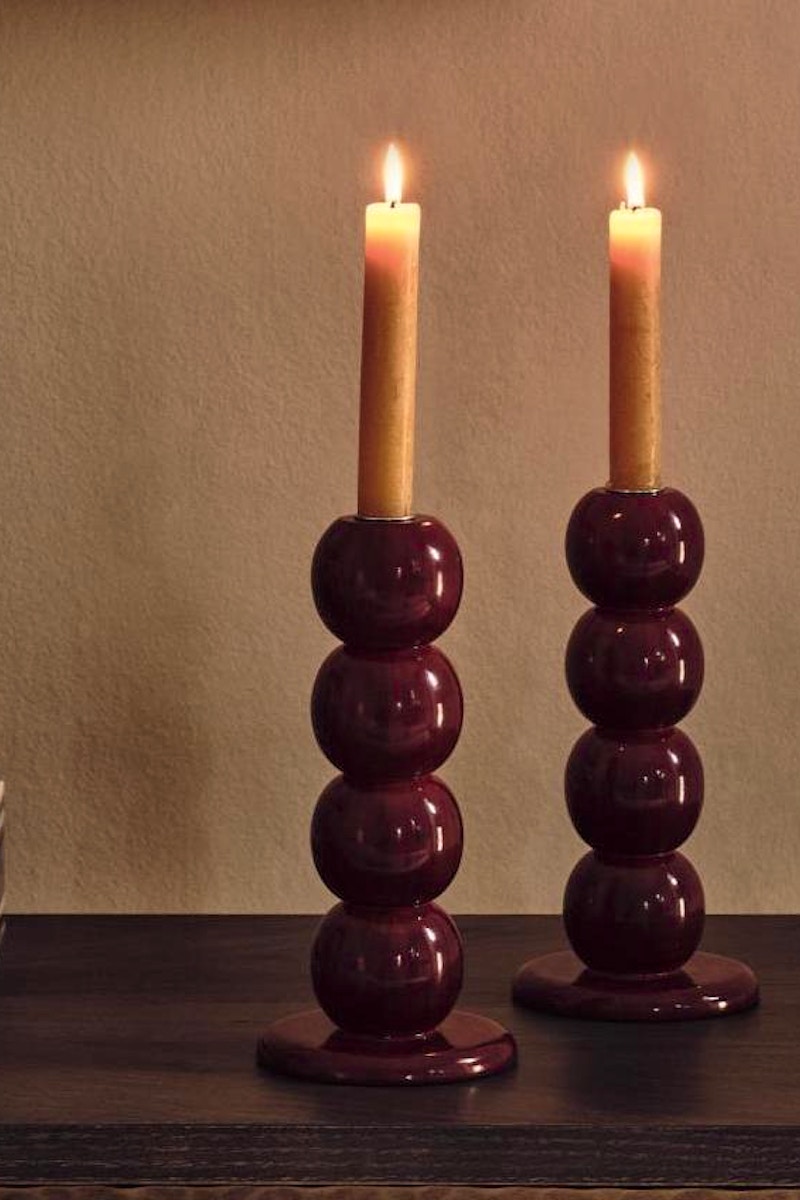 OKA Bobina Bobble Candle Holders – Chinese Red, £80