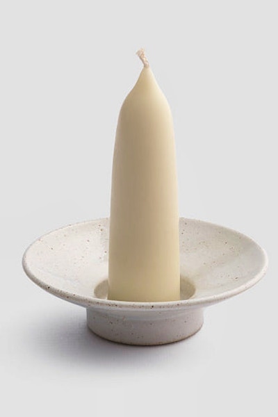 Piglet In Bed Speckled White Stumpie Candle, £34