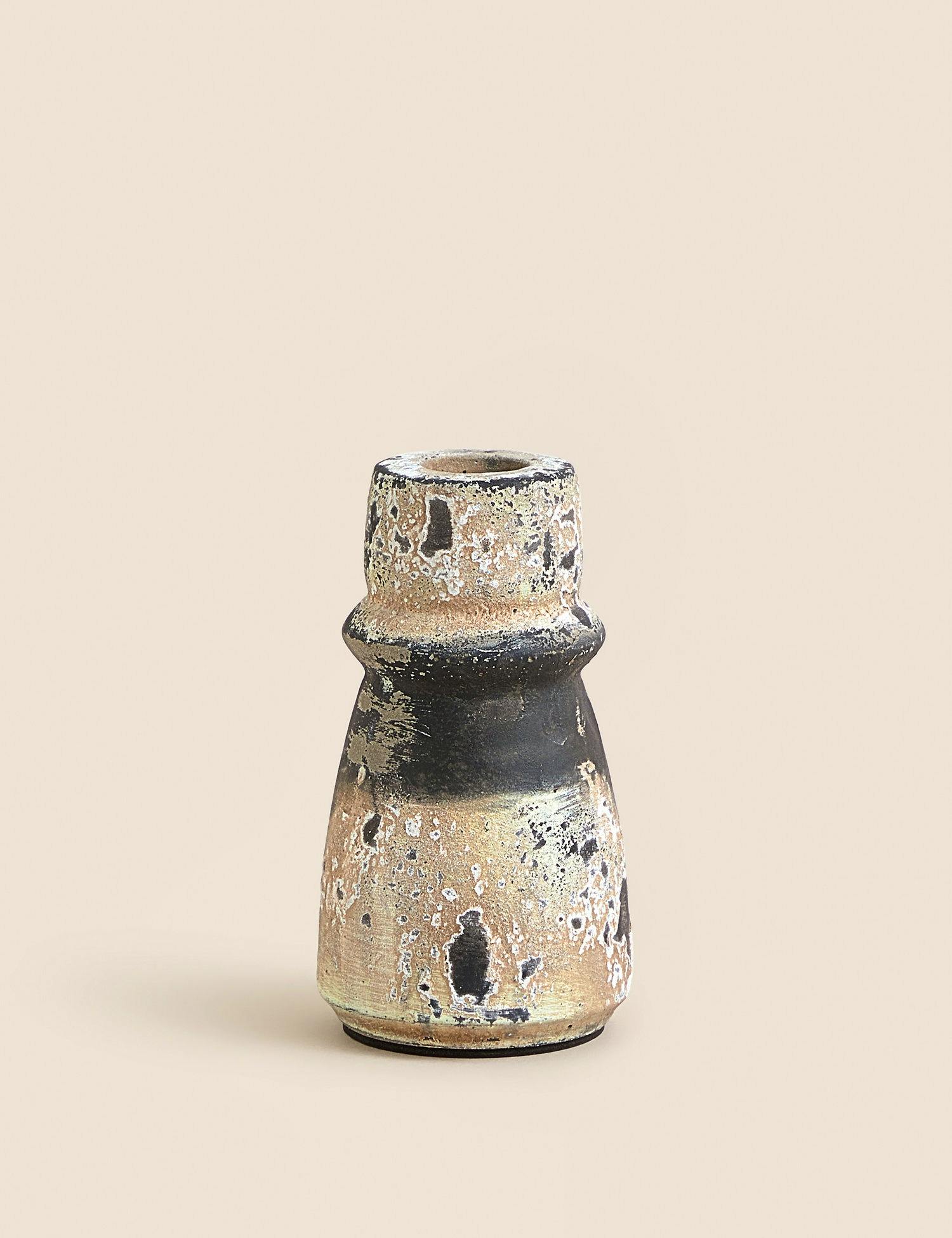 Marks & Spencer M&S X Fired Earth - Distressed Small Dinner Candle Holder, £9.50