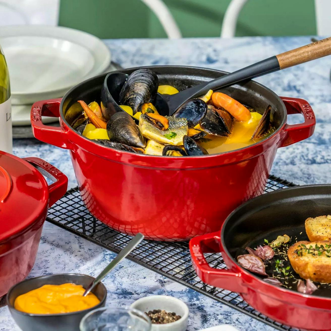 Staub Stackable Cast-Iron Set Of Four With Lid, £380