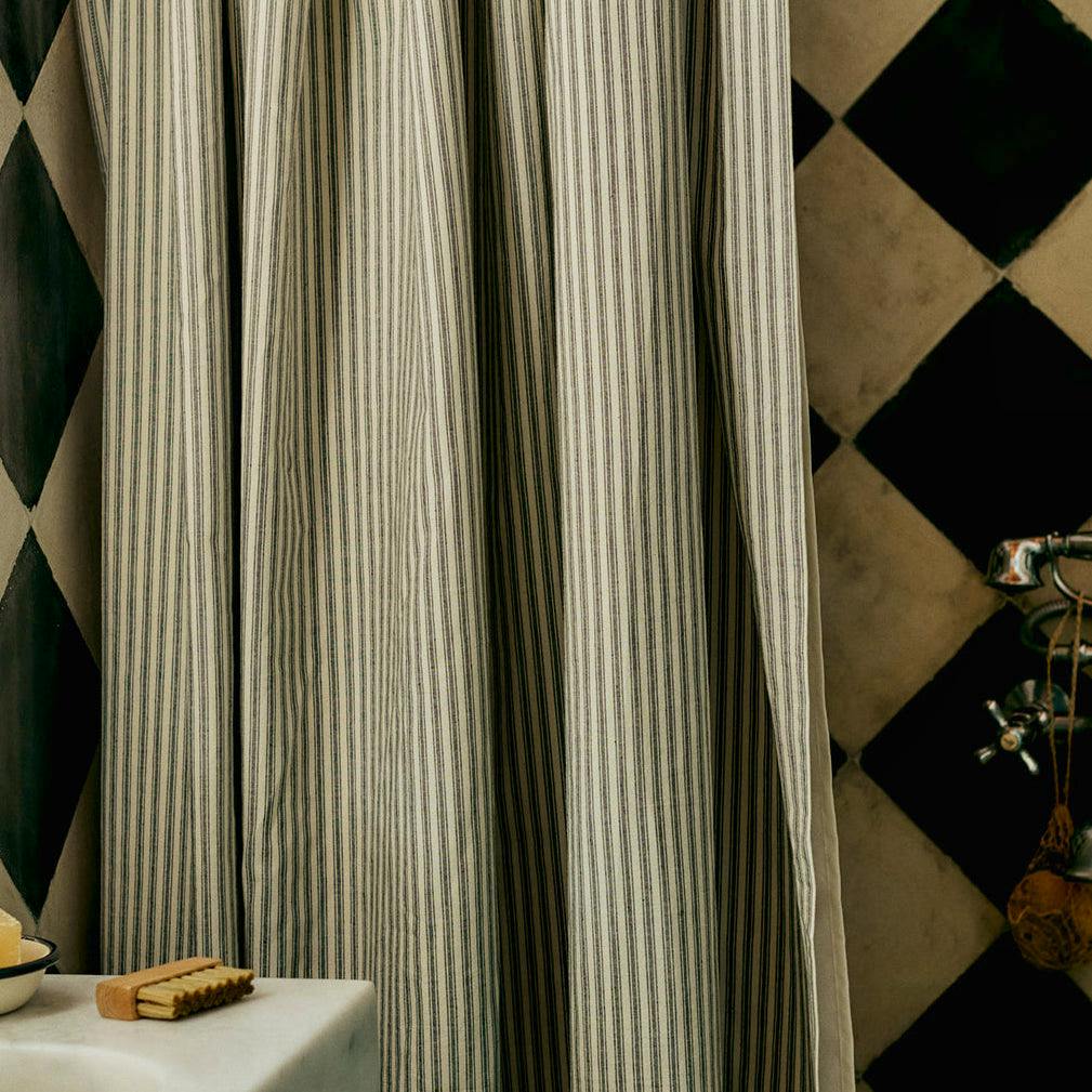 Toast Organic Ticking Stripe Shower Curtain, £65