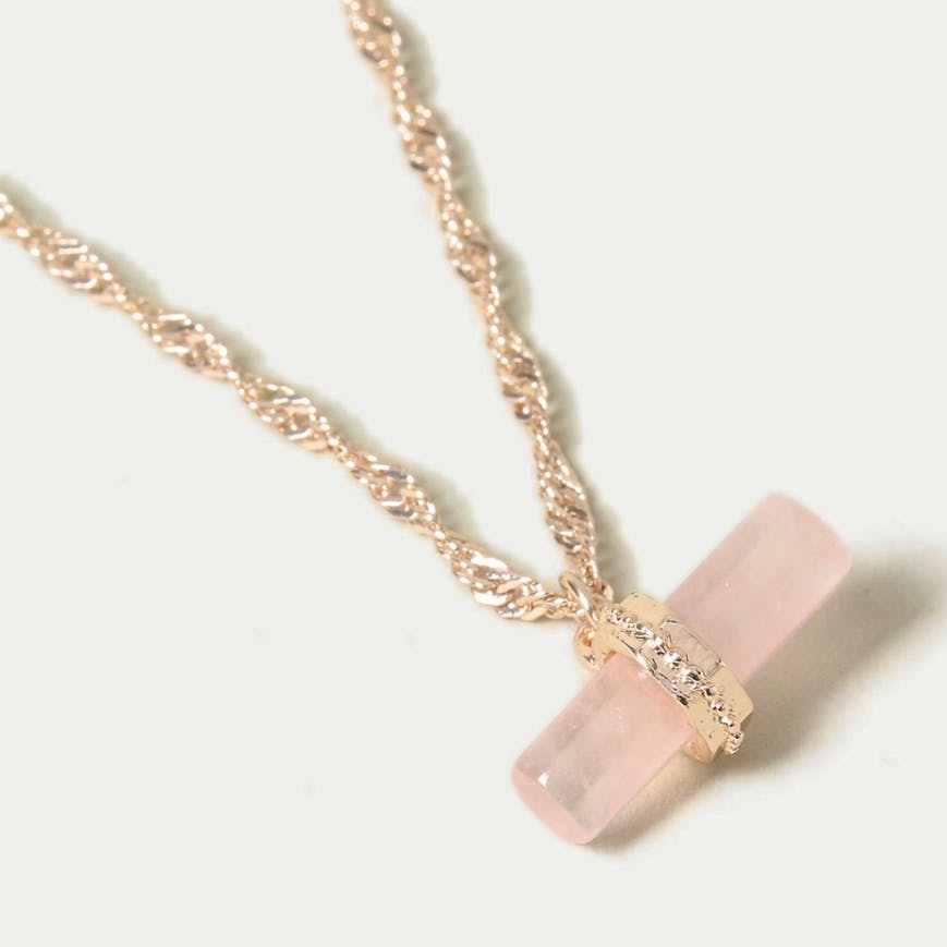 M&S Rose Quartz Necklace, £14
