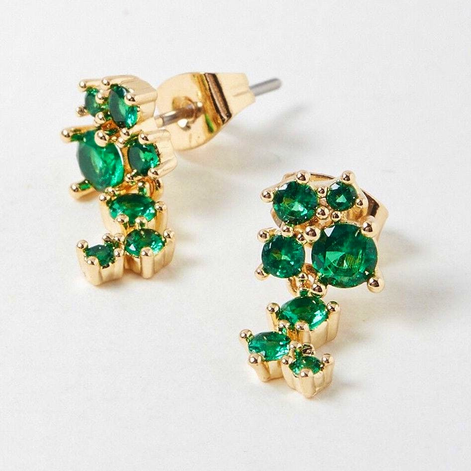 Oliver Bonas Zara Green Stem Stud Earrings, £9.50