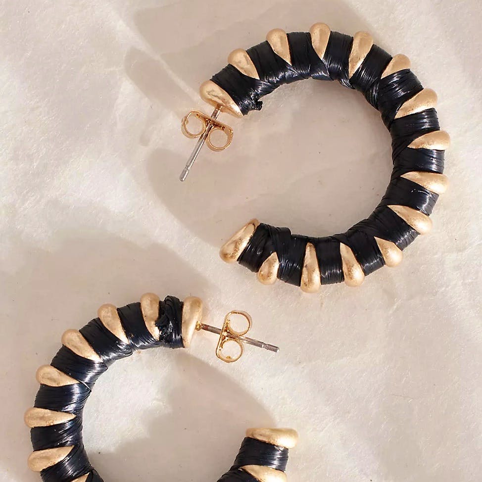 Anthropologie Raffia Hoop Earrings, £30
