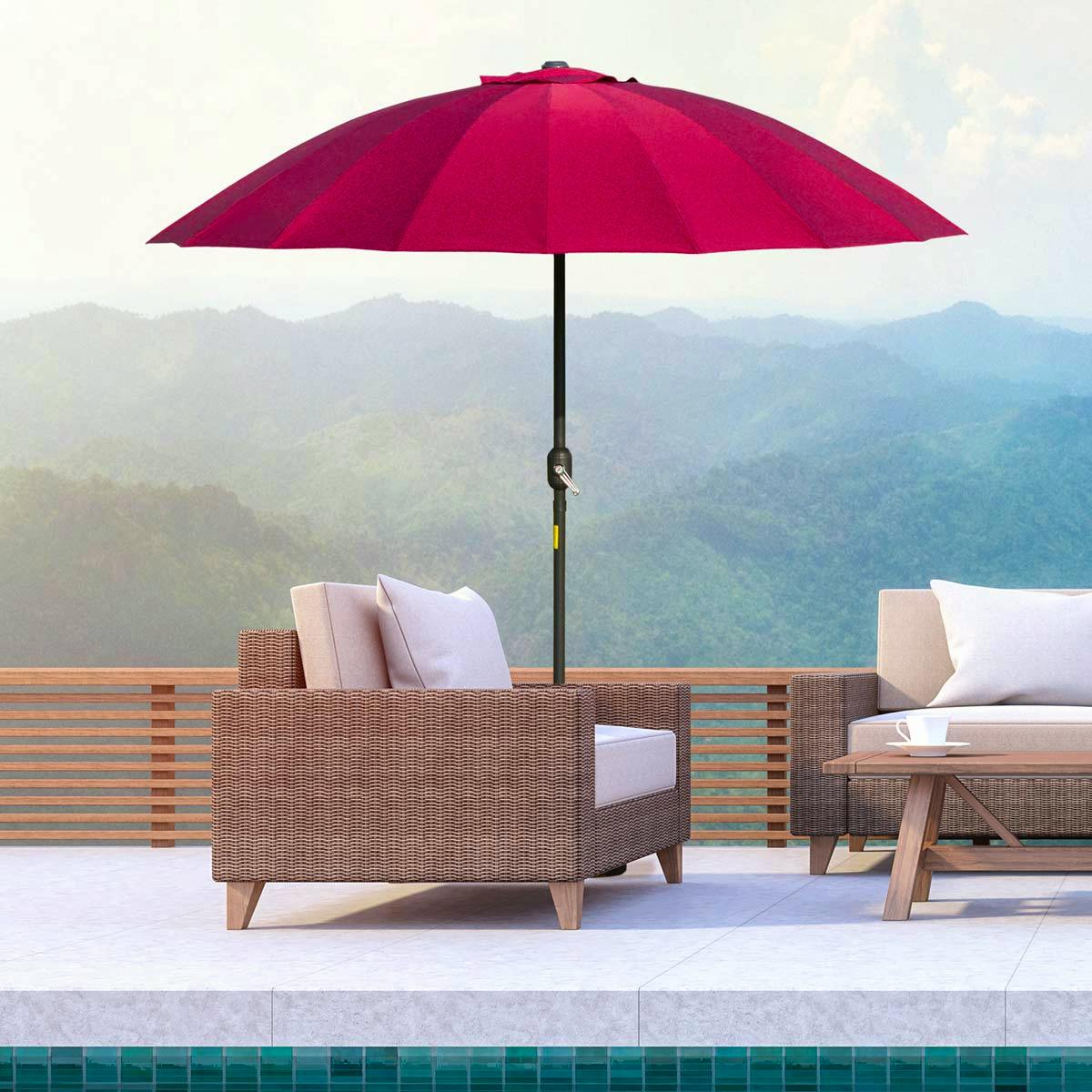 Robert Dyas Outsunny 2.4m Round Curved Adjustable Parasol Outdoor, £64.99