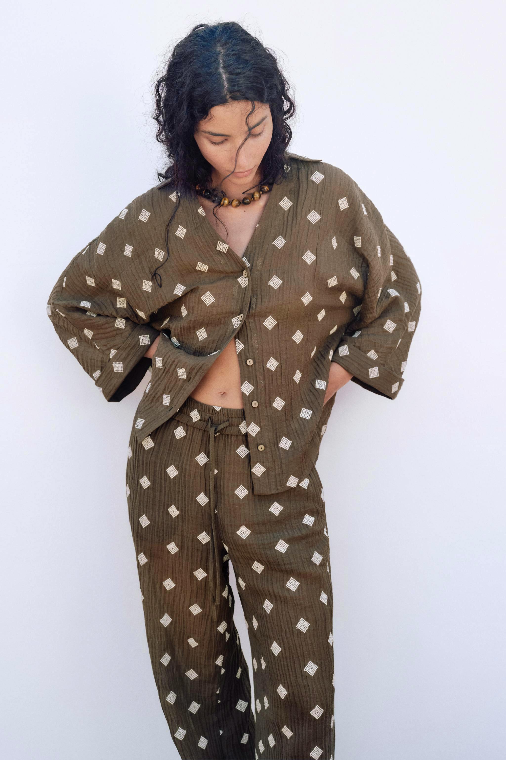 Zara Embroidered Cotton Shirt £35.99