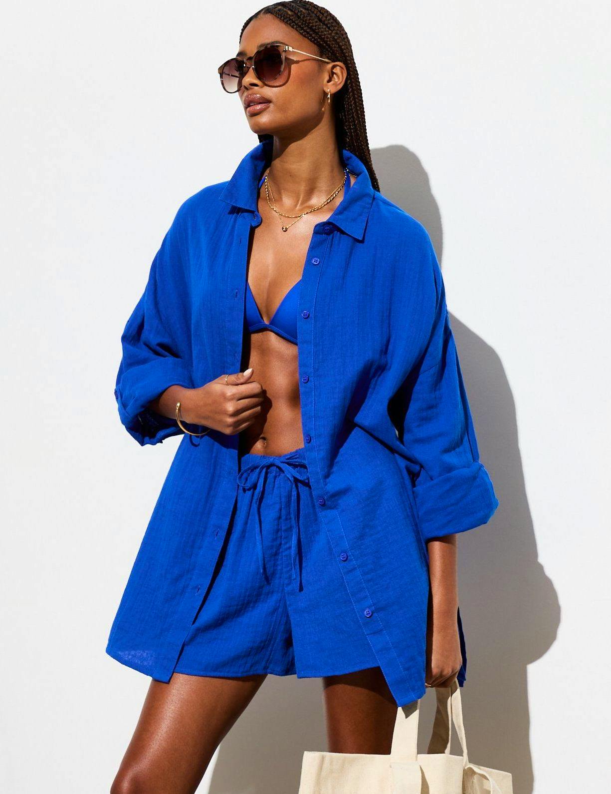 New Look Blue Cotton Shirt, £20.99