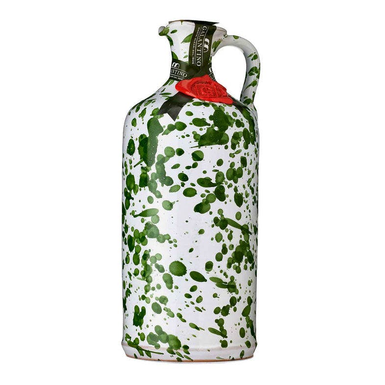 Sous Chef Puglian Extra Virgin Olive Oil in Green Splatter Ceramic Bottle, £33