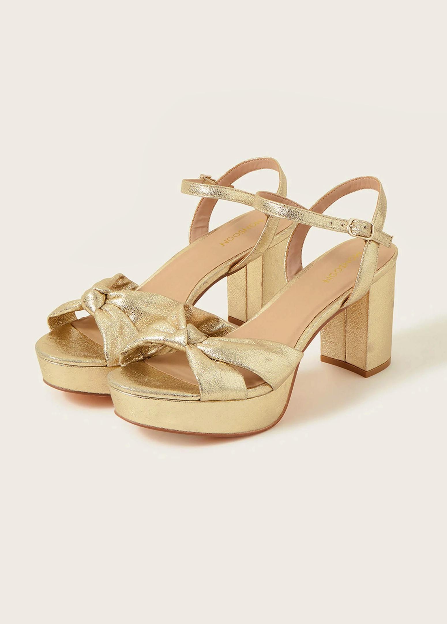 Monsoon Metallic Twist Knot Platform Heels, £65