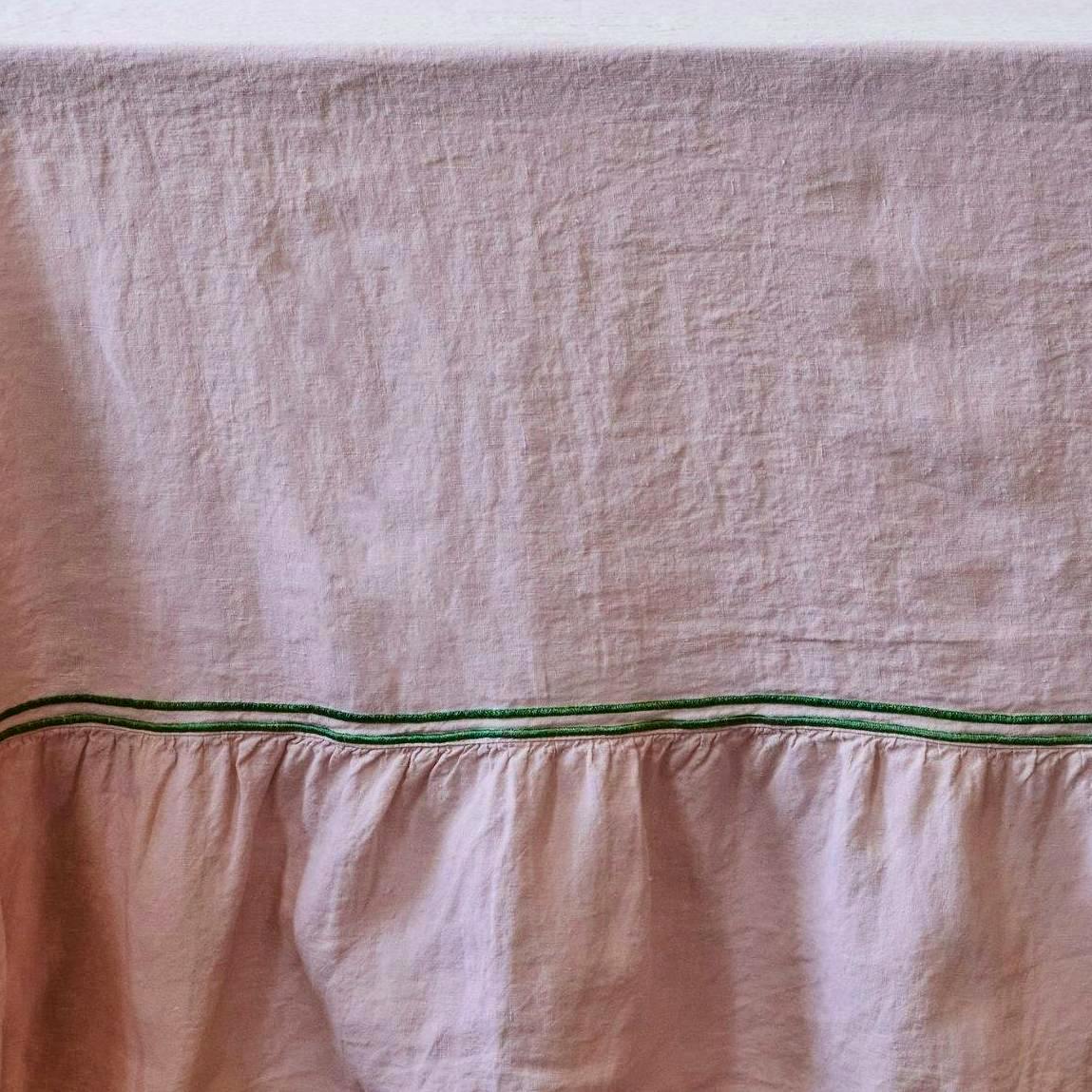 Issy Granger Pink Double Piped Linen Tablecloth, £190