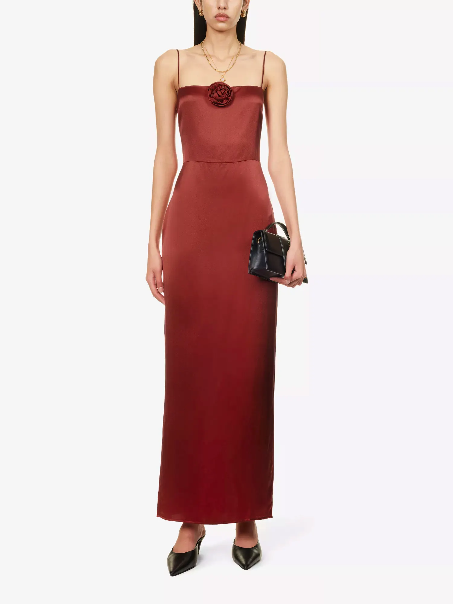 Reformation Women's Red Frankie Rosette Sleeveless Silk Maxi Dress, £150 (Was £300)