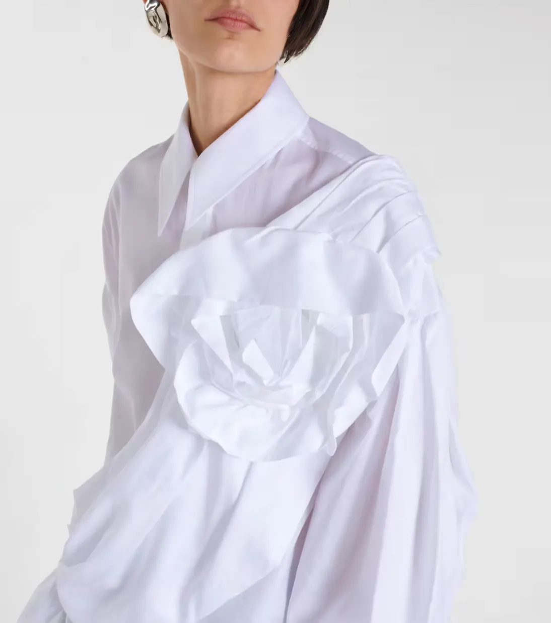 Simone Rocha Floral-Appliqué Cotton Poplin Shirt, £357 (Was £595)