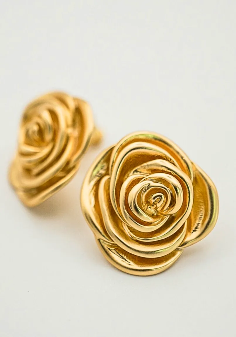 Wolf & Badger Flora Rose Stud Earrings, £47