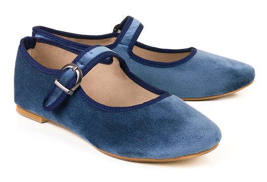 Moi London Blue Velvet Mary Jane, £79