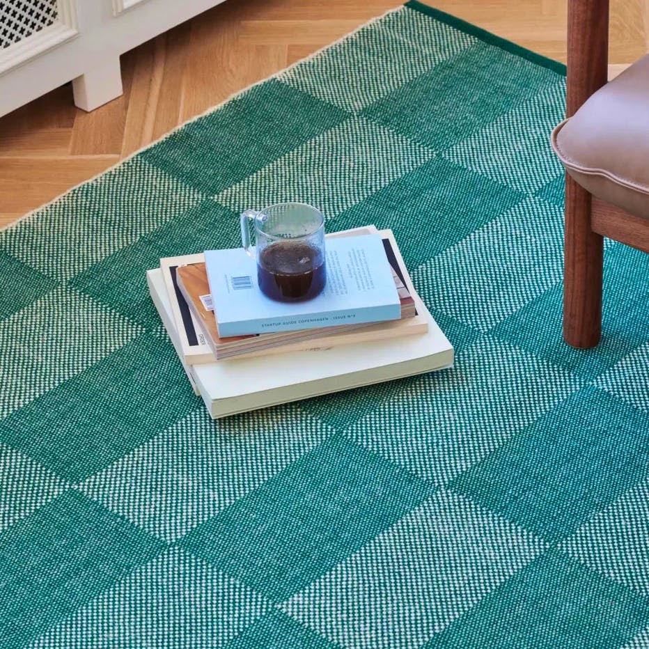 Hay Check-Pattern Wool Rug, £479