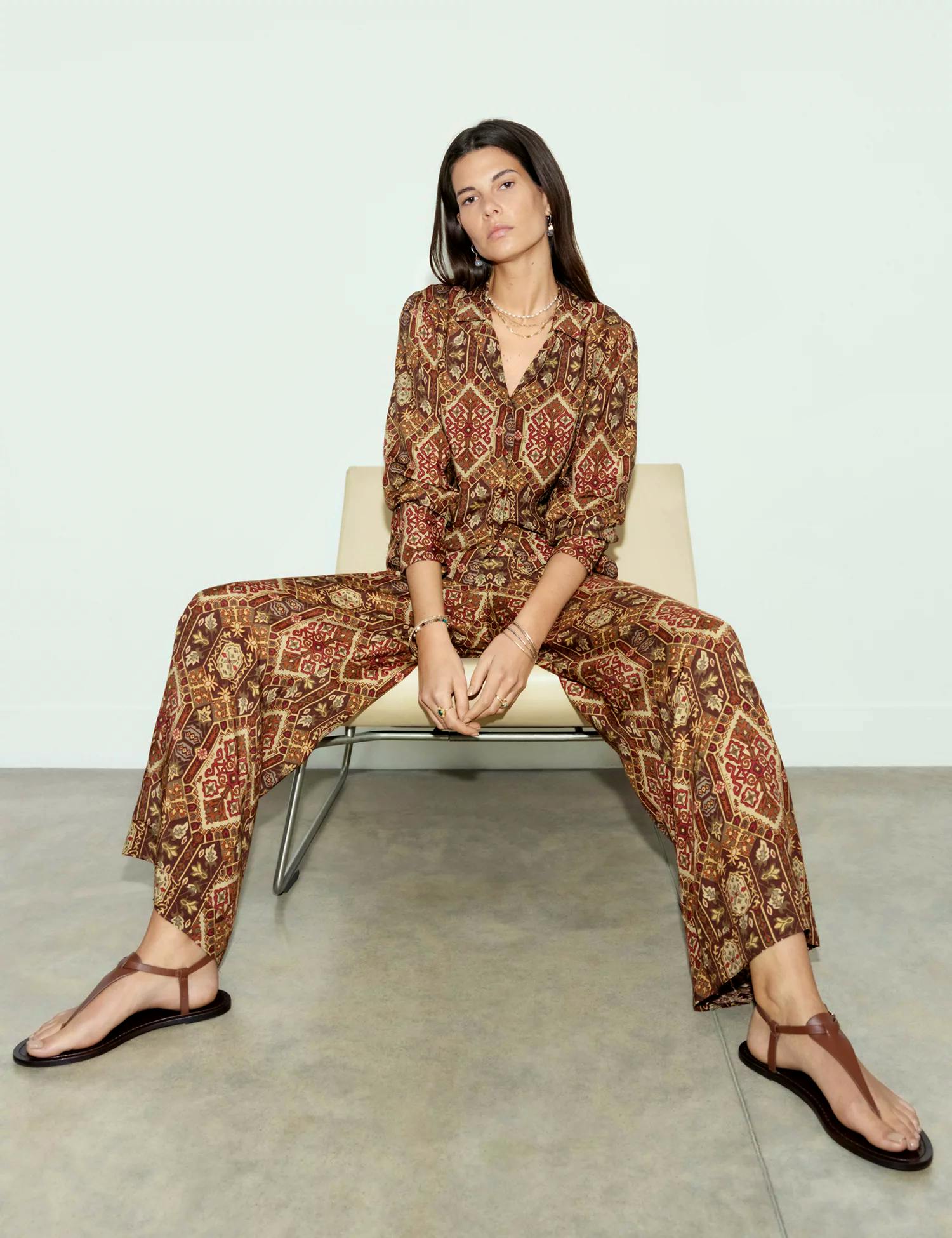 Marks & Spencer Sieena Miller, Printed Wide Trouser, £39.50