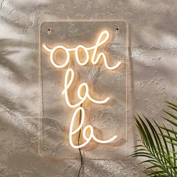 Dunelm Ooh La La Indoor Outdoor Neon Sign, £40
