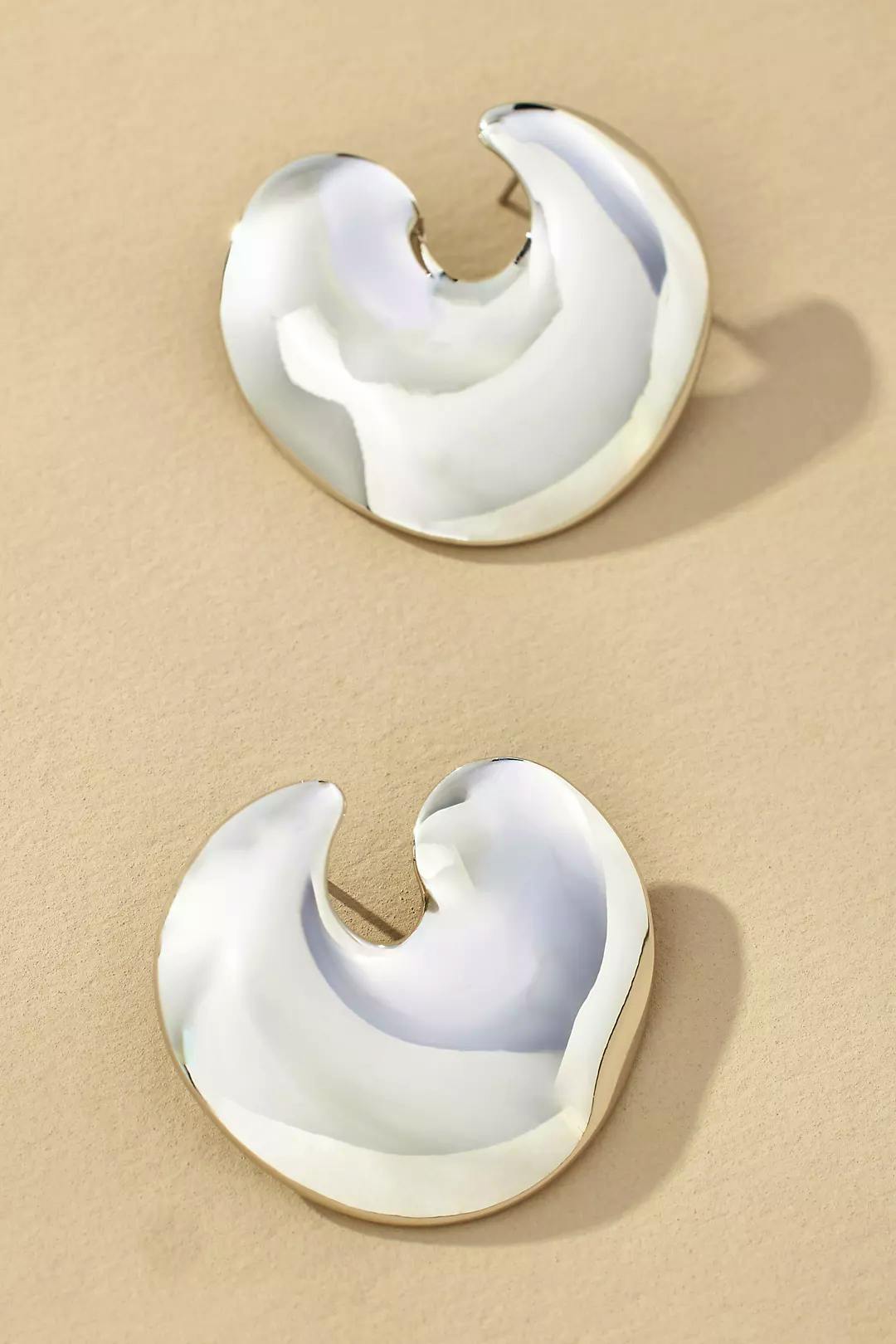 Anthropologie Shiny Abstract Hoop Earrings, £38