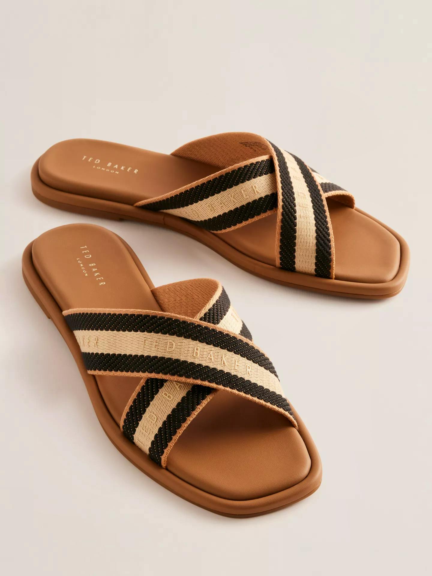 Ted Baker Ashika Cross Strap Logo Sandals, £55 (Was £110)