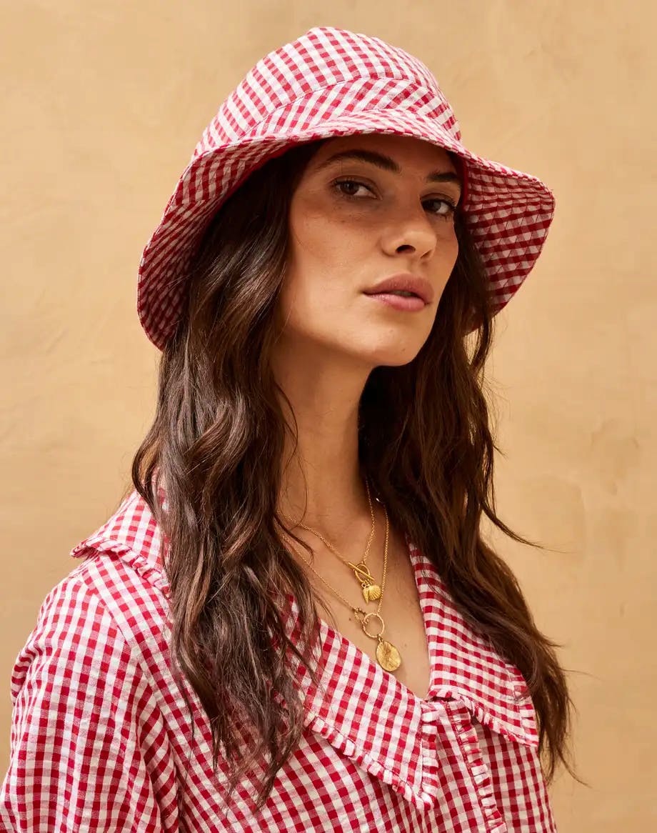 Brora Cotton Gingham Bucket Hat, £29 (Was £49)
