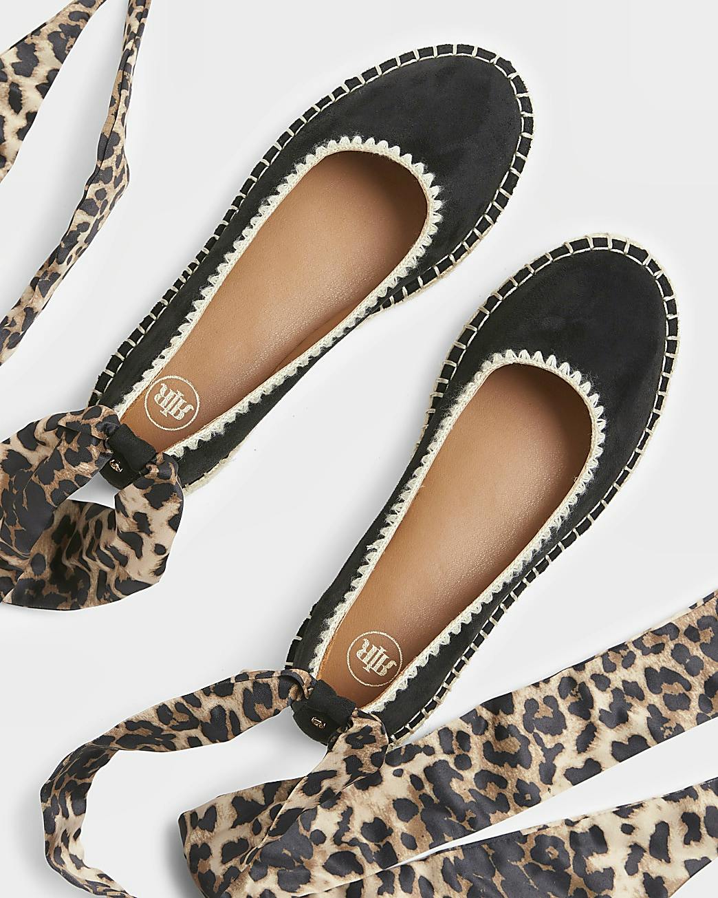 River Island Black Scarf Tie Espadrille Shoes, £35