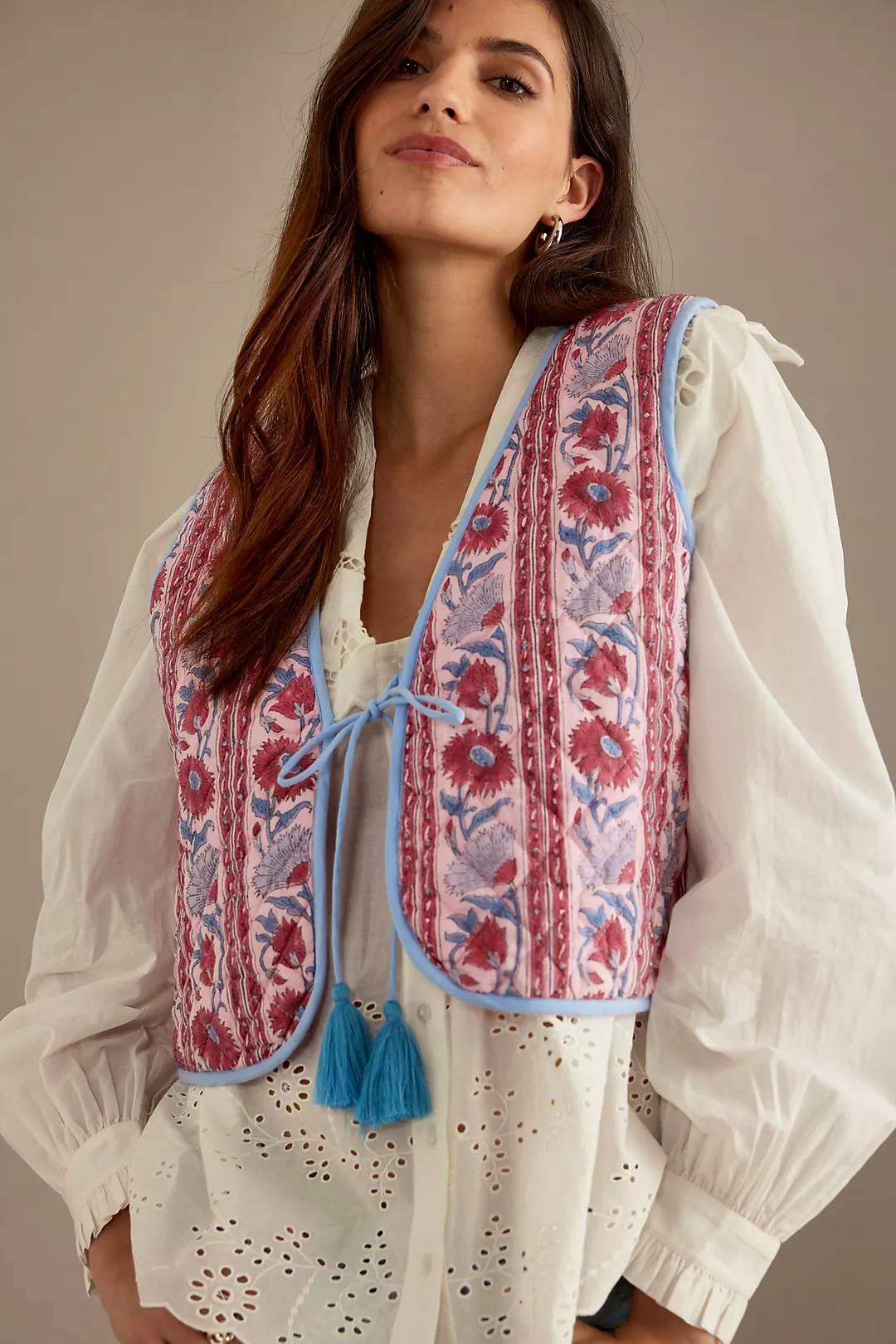 Dilli Grey Quilted Tie-Front Waistcoat, £89