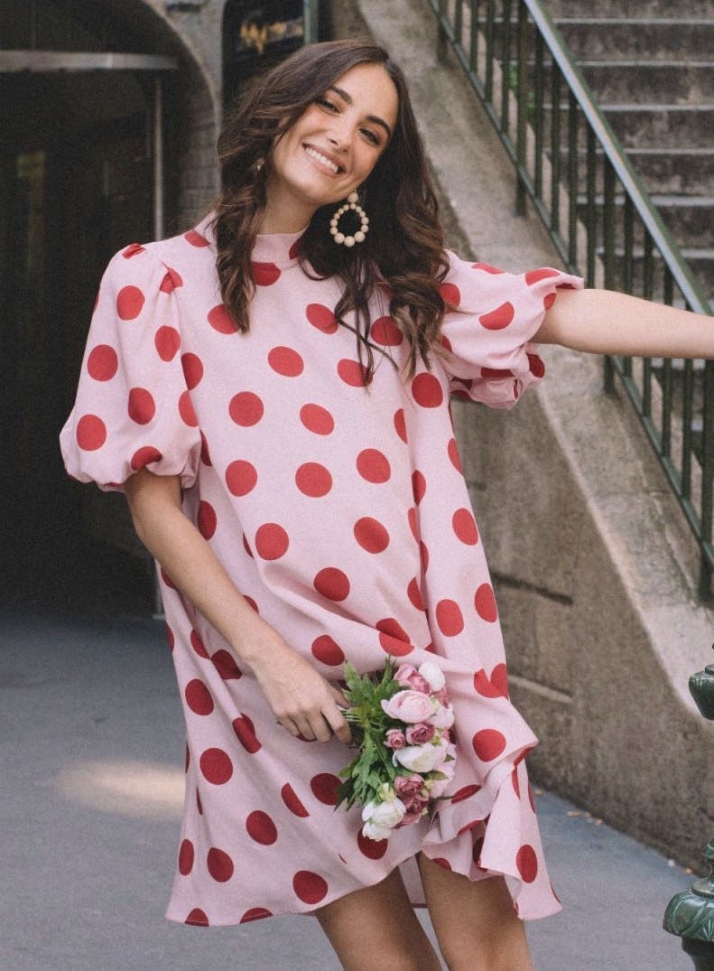 Palingénésie Pauline Pink Polka Dots Dress, £283