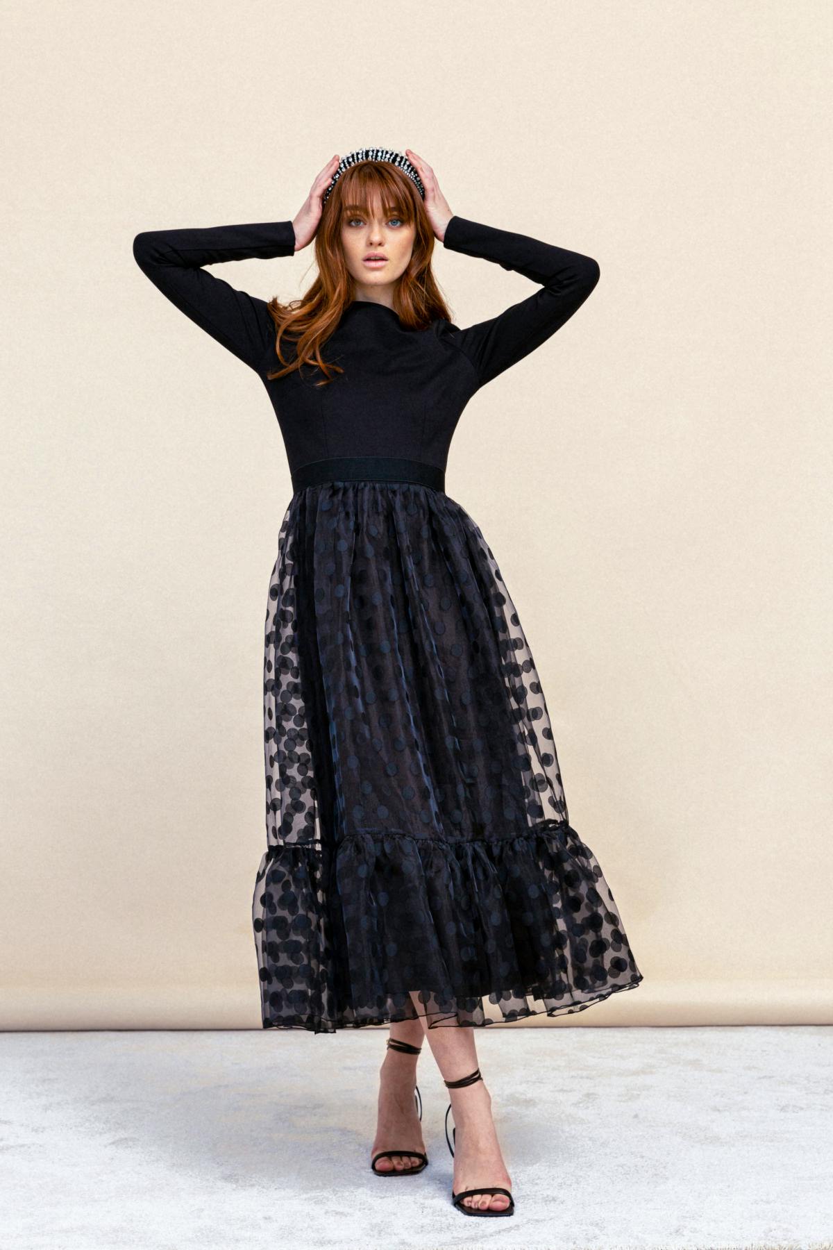 Nissa Polka Dot Organza Dress, £374