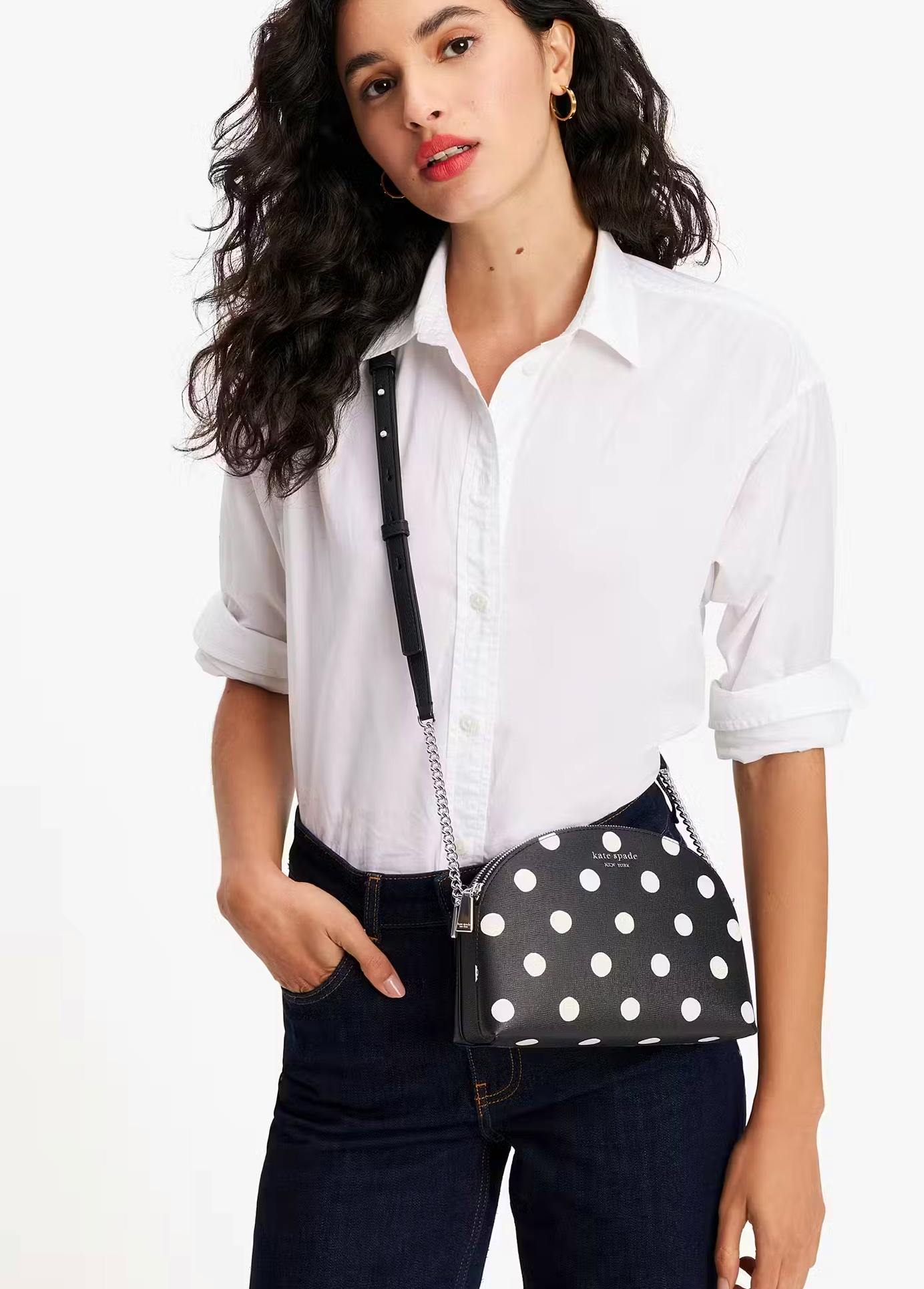 Kate Spade Morgan Sunshine Dot Double-zip Dome Crossbody, £225
