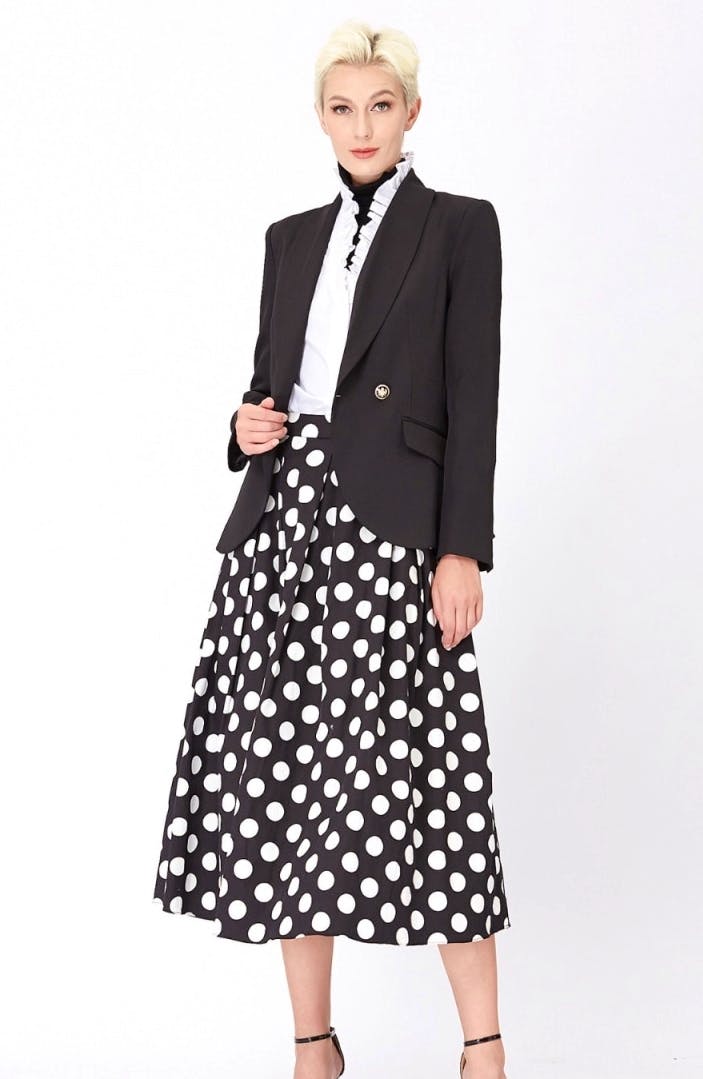 Smart & Joy Flared Macro Polka Dots Skirt, £88