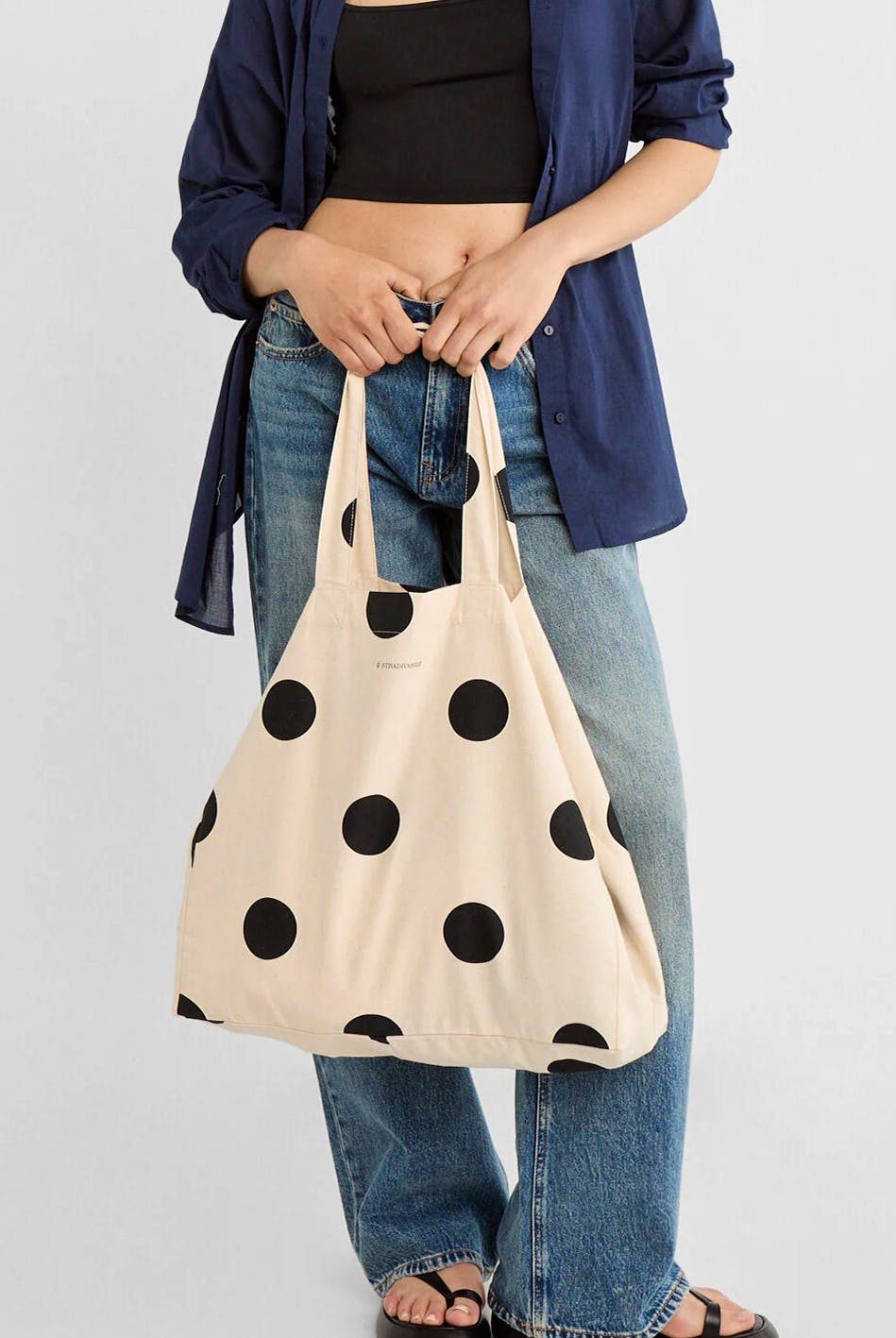 Stradivarius Polka Doty Fabric Bag, £12.99