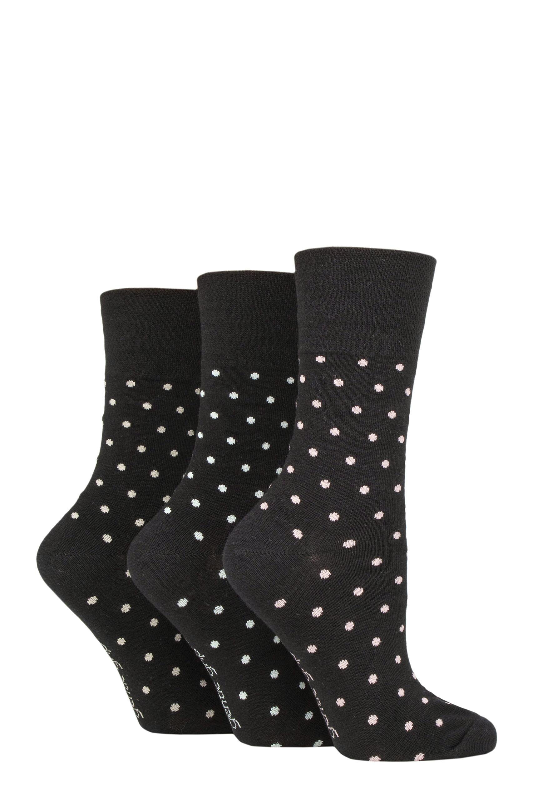 Sock Shop Ladies 3 Pair Gentle Grip Cotton Patterned And Striped Socks, £7.99