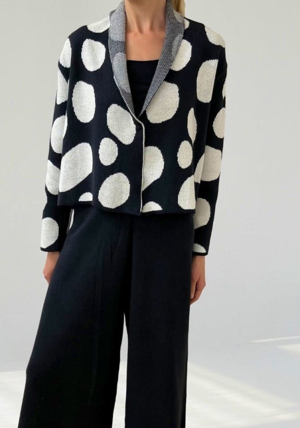 Sisu Sisu Goliath Irregular Spot Short Cotton Knitted Jacket, £207