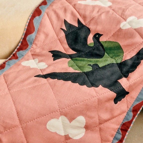 Sezane X Pangea Lovebirds Quilt, £240