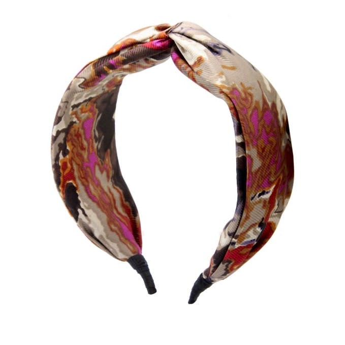 Gosia Orlowska Dune Sandy Tan Print Silk Headband, £64
