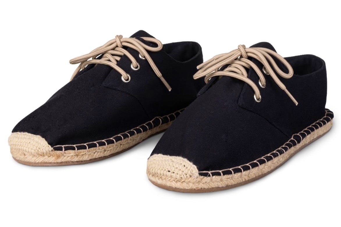 Kingdom of Wow Vegan Lace Up Women's Black Espadrille Sneakers, £101