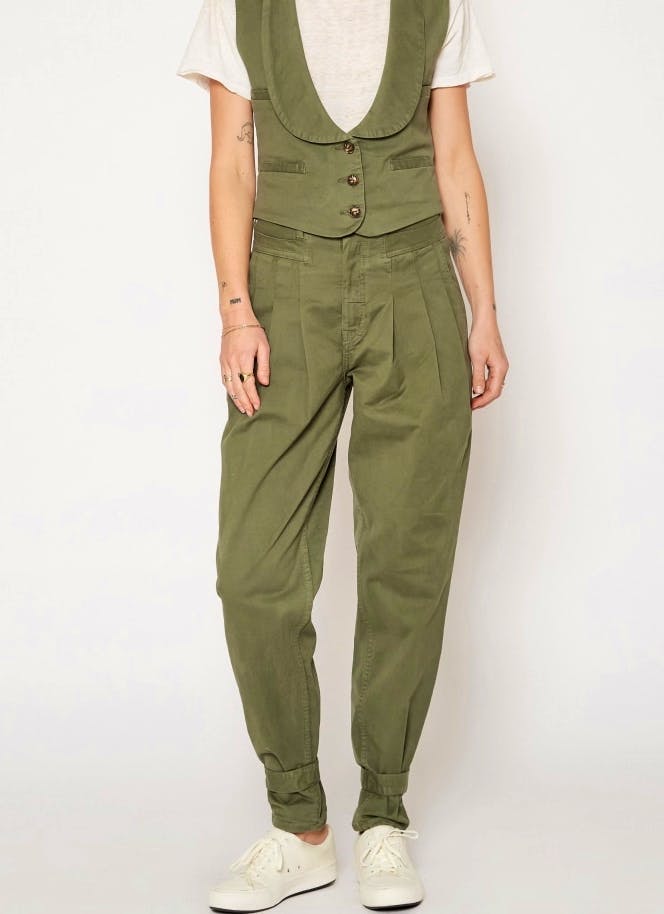 Wolf & Badger Syd Utility Balloon Pants In Sage, £339