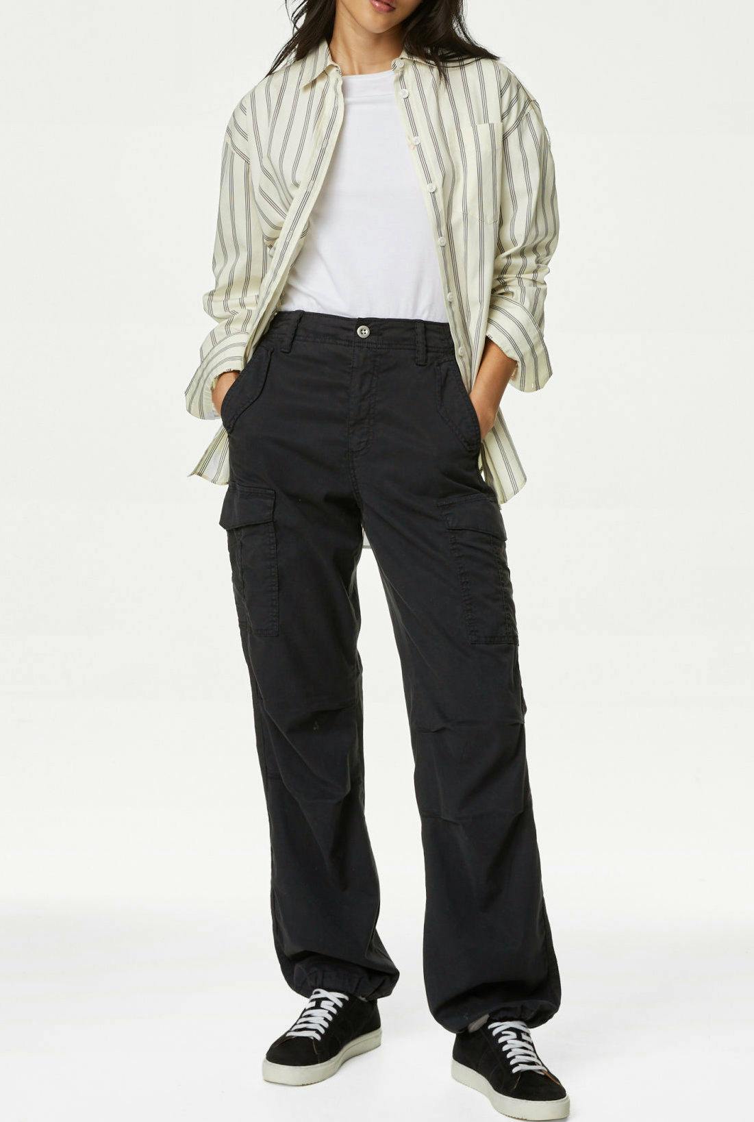 M&S Lyocell™ Rich Cargo Straight Leg Trousers