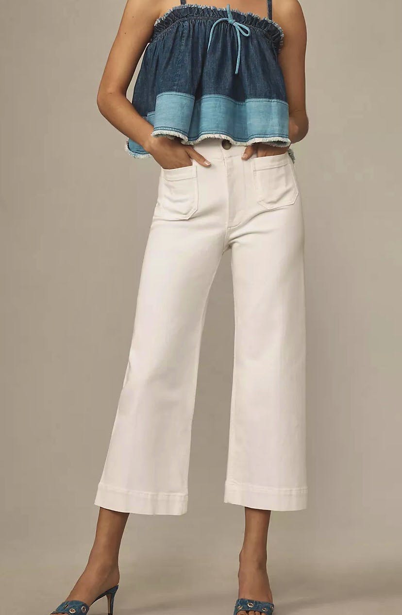Anthropologie Maeve The Denim Colette Cropped Wide-Leg Jeans, £98