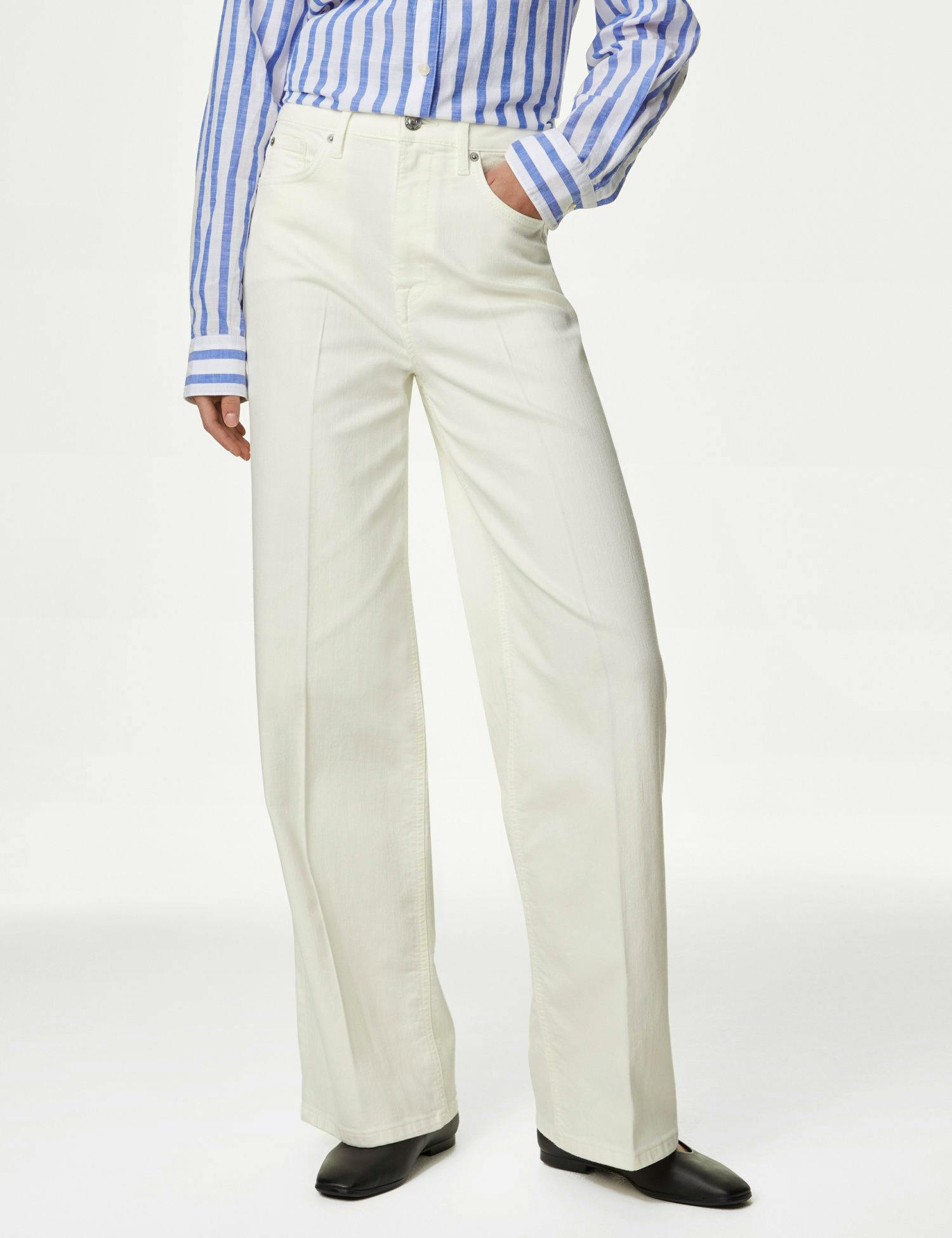 M&S High Waisted Smart Wide Leg Jeans, £39.50