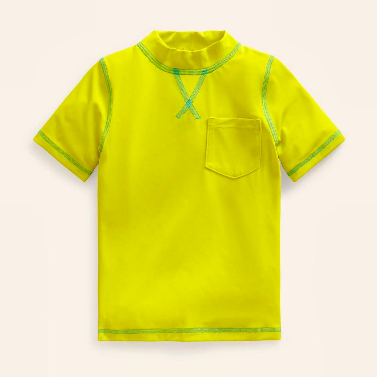 Boden Short Sleeve Rash Vest (Acid Yellow), Now £13.30
