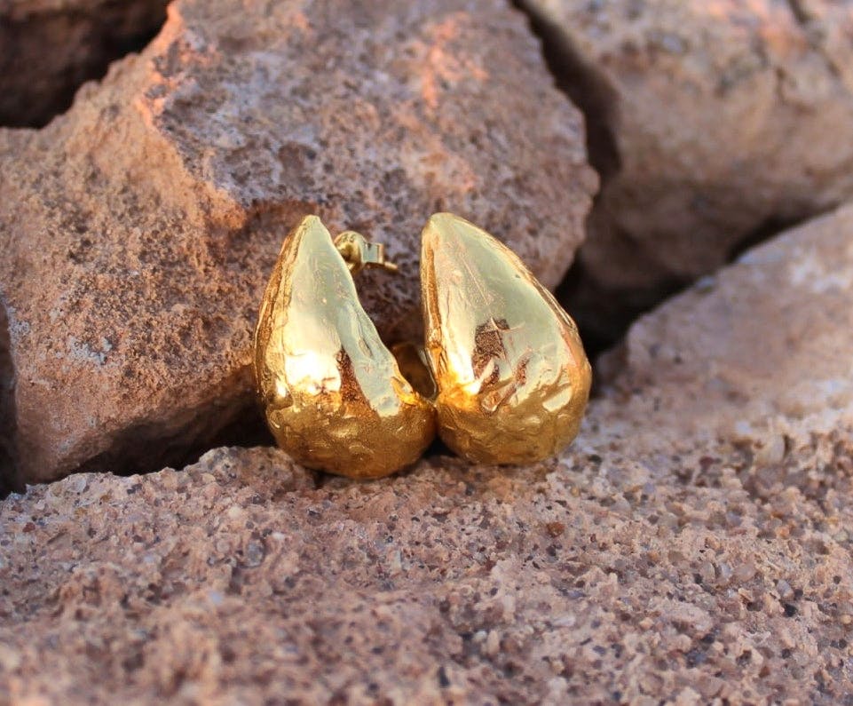 Assuwa Gaia Gold Hoop Earrings, £130